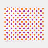 Weiß Lila Orange Punkte Muster Fleecedecke (Vorderseite (Horizontal))