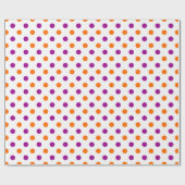 Weiß Lila Orange Punkte Muster Geschenkpapier (Flach)