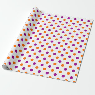 Weiß Lila Orange Punkte Muster Geschenkpapier
