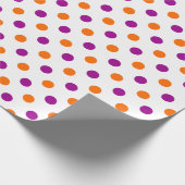 Weiß Lila Orange Punkte Muster Geschenkpapier (Ecke)