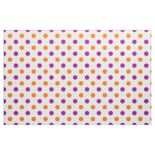 Weiß Lila Orange Punkte Muster Stoff (Fat Quarter (45,7 x 55,9 cm))