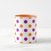Weiß Lila Orange Punkte Muster Tasse (Zentrum)