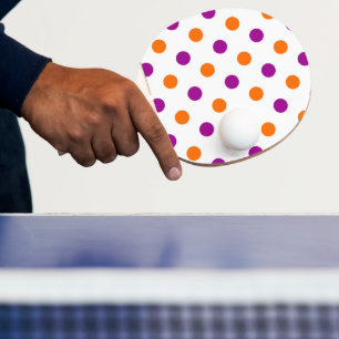 Weiß Lila Orange Punkte Muster Tischtennis Schläger