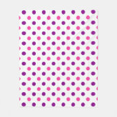 Weiß Lila Pink Punkte Muster Fleecedecke (Vorderseite)