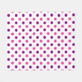 Weiß Lila Pink Punkte Muster Fleecedecke (Vorderseite (Horizontal))
