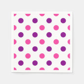 Weiß Lila Pink Punkte Muster Serviette (Vorderseite)