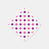 Weiß Lila Pink Punkte Muster Serviette (Ecke)