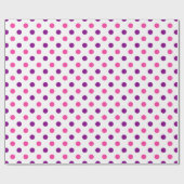 Weiß Lila Rosa Punkte Muster  Geschenkpapier (Flach)