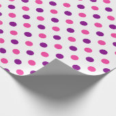 Weiß Lila Rosa Punkte Muster  Geschenkpapier (Ecke)