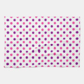Weiß Lila Rosa Punkte Muster  Geschirrtuch (Horizontal)