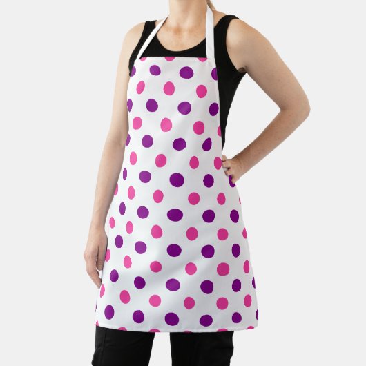 Weiß Lila Rosa Punkte Muster  Schürze (InSitu)
