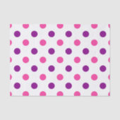 Weiß Lila Rosa Punkte Muster Seidenpapier (Vorderseite)