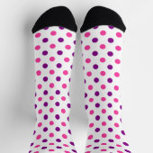 Weiß Lila Rosa Punkte Muster  Socken (Oben)
