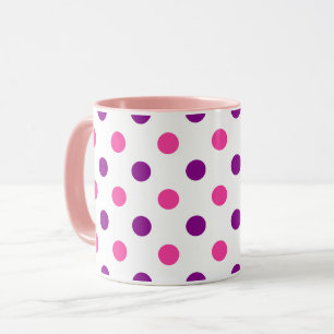 Weiß Lila Rosa Punkte Muster Tasse