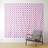 Weiß Lila Rosa Punkte Muster  Wandteppich (Beispiel (Horizontal))