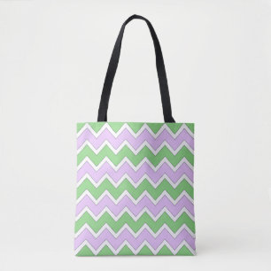 Weiß-, lila und GrüneZickzack Taschen-Tasche Tasche