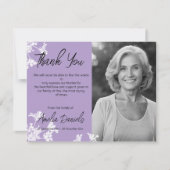 Weiß & lila Wildblume Beerdigung Danke Karte (Vorderseite)