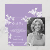 Weiß & lila Wildblume Beerdigung Danke Karte (Vorne/Hinten)