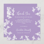 Weiß & lila Wildblume Beerdigung Danke Karte (Vorne/Hinten)