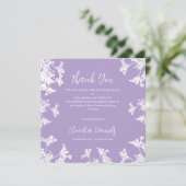 Weiß & lila Wildblume Beerdigung Danke Karte (Stehend Vorderseite)