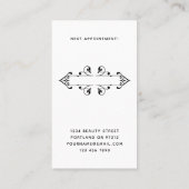 Weiß Lips Ink Tattoo Style Gothic Makeup Artist Terminkarte (Rückseite)