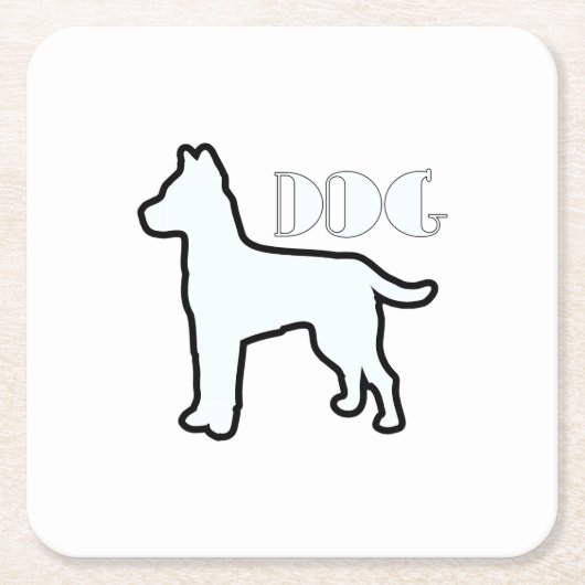 Weiß Logo des Hundes Rechteckiger Pappuntersetzer (Vorderseite)