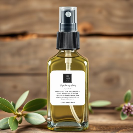 Weiß | Logo-Produktkennzeichnungen Quadratischer Aufkleber