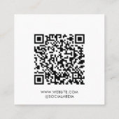 Weiß | Logo | QR-Code Quadratische Visitenkarte (Rückseite)