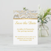 WEISS MARBLE GOLD SAVE THE DATE (Stehend Vorderseite)