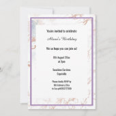 WEISS MARBLE LILAC LILA DIN TRIM GEBURTSTAG EINLADUNG (Vorderseite)