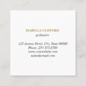 Weiß-Marmor | berufliches Logo Quadratische Visitenkarte (Rückseite)