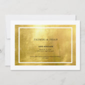Weiß & Metallic Gold Save The Date (Vorderseite)
