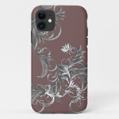 Weiß - Metallische Blume Embossierte Wirkung Case-Mate iPhone Hülle (Rückseite)