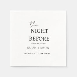 Weiß Minimalistisch die Nacht vor Hochzeit Serviette
