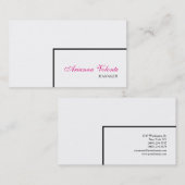Weiß Minimalistisch Elegant Schlicht Moderne Femin Visitenkarte (Vorne/Hinten)