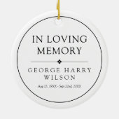 Weiß Minimalistisch im Foto des liebenden Gedächtn Keramik Ornament (Hinten)