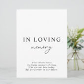 Weiß Minimalistisch im Liebesgedächtniszeichen Einladung (Stehend Vorderseite)