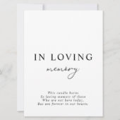 Weiß Minimalistisch im Liebesgedächtniszeichen Einladung (Vorderseite)