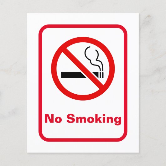 Weiß Minimalistisch Keine Rauchen Flyer (Vorne)