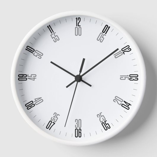 Weiß Minimalistisch mit einzigartigem numerischem Uhr (Vorderseite)