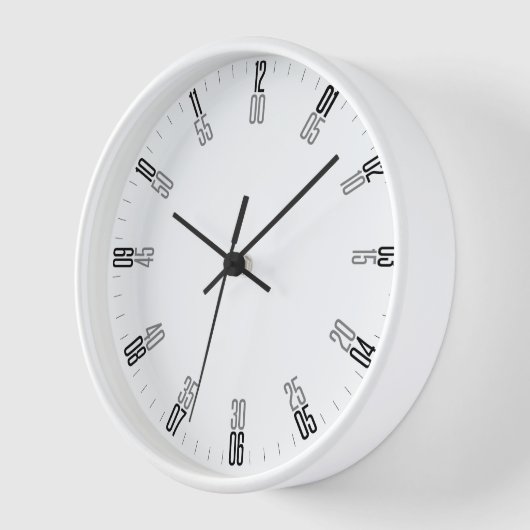 Weiß Minimalistisch mit einzigartigem numerischem  Uhr (Winkel)
