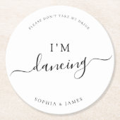 Weiß Minimalistisch, nimm meine Trinkehe nicht. Runder Pappuntersetzer (Vorderseite)