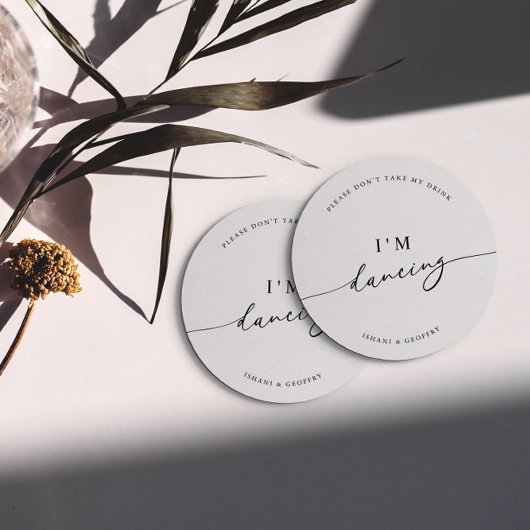 Weiß Minimalistisch Nimm nicht mein Getränk, ich t Runder Pappuntersetzer