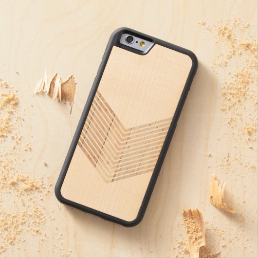Weiß Minimalistisch Zickzack mit Holz Carved Wood iPhone Hülle (Beispiel)