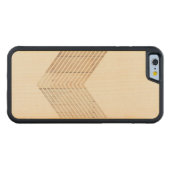 Weiß Minimalistisch Zickzack mit Holz Carved Wood iPhone Hülle (Vorderseite (Horizontal))