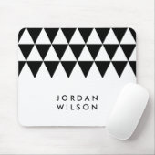 Weiß Minimalistisches, modernes Schwarzes Dreieck- Mousepad (Mit Mouse)