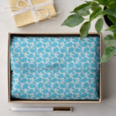 WEISS MIT AQUA PAISLEY PATTERN SEIDENPAPIER (Geschenk)