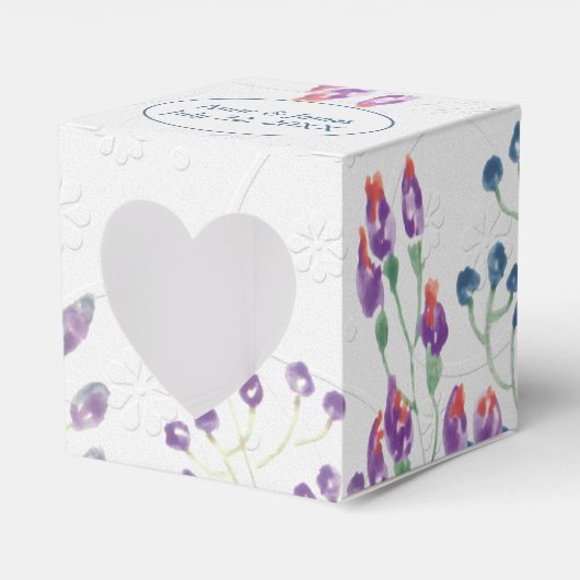 Weiß mit Aquarellfarben-Blume Geschenkschachtel (Vorderseite)