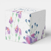 Weiß mit Aquarellfarben-Blume Geschenkschachtel (Rückseite)