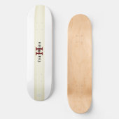 Weiß mit Band Initial und Name HAMbyWG Skateboard (Vorderseite)